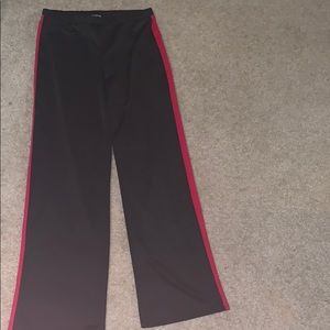Black And Red Elastic Waist Pants